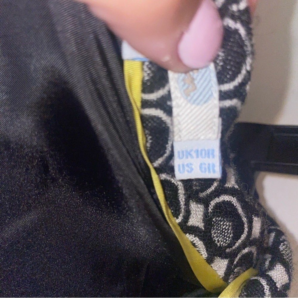 Boden Wool Blend Monochromatic Black & White Patterned A Line Skirt Size 6R - Picture 6 of 6